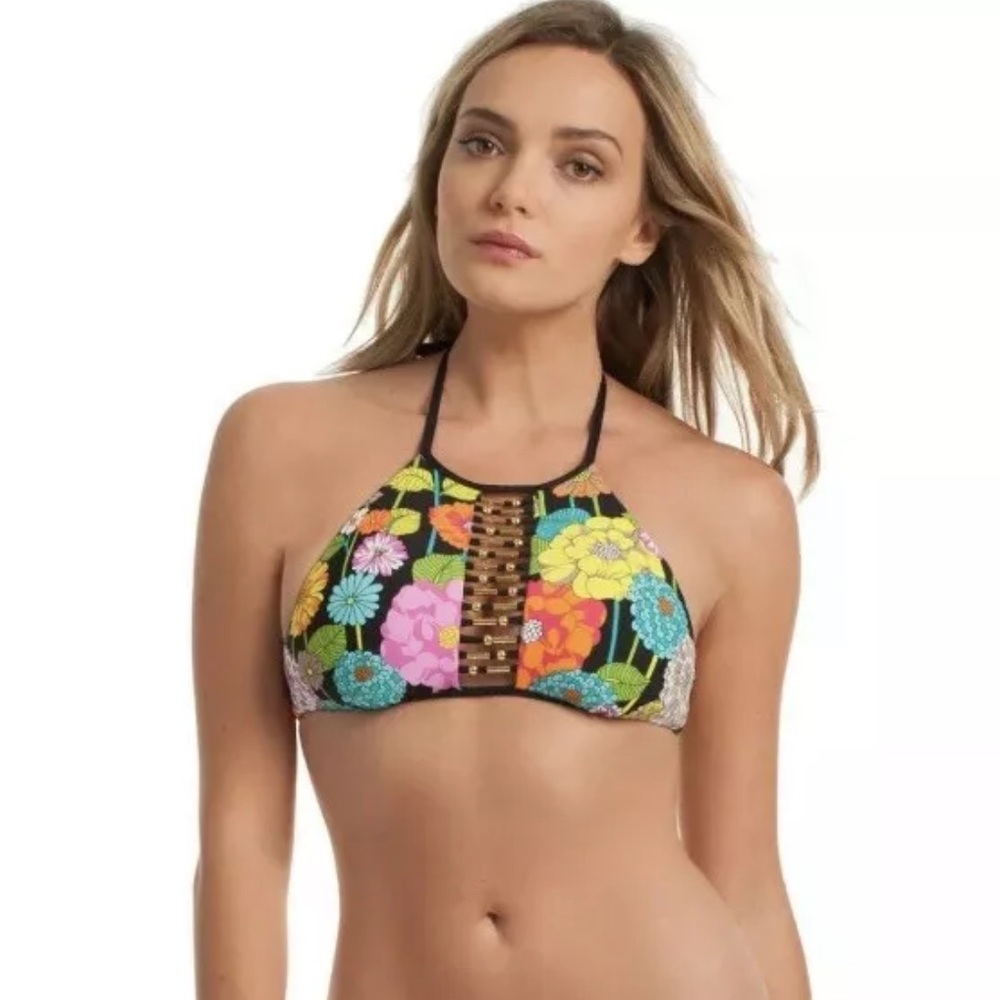 Trina turk black top only size 4